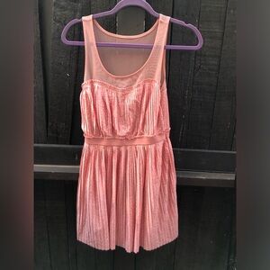LC Lauren Conrad Pink Sleeveless Pleated Dress